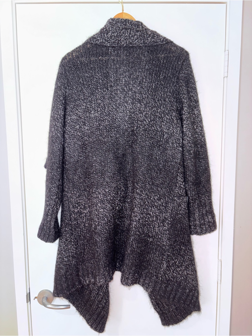 Eileen Fisher Open-Front Black Knit Cardigan Sweater - Picture 7 of 10